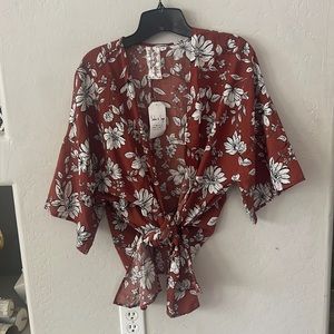 Women’s tie front kimono top
